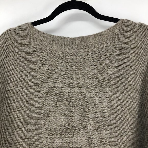 Elsamanda Italy Alpaca Taupe Wool Blend 3/4 Sleeve Sweater Size Large - Picture 4 of 13